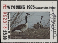 Scan of 1985 Wyoming Duck Stamp Used VF
