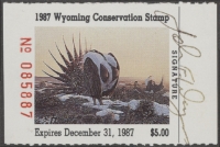 Scan of 1987 Wyoming Duck Stamp Used VF