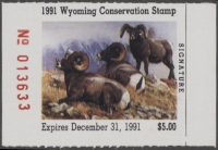 Scan of 1991 Wyoming Duck Stamp MNH VF