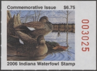 Scan of 2006 Indiana Duck Stamp MNH VF