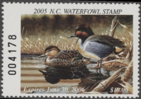 Scan of 2005 North Carolina Duck Stamp MNH VF