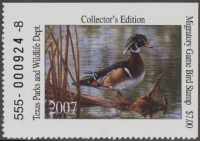 Scan of 2007 Texas Duck Stamp MNH VF