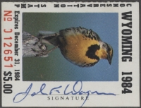 Scan of 1984 Wyoming Duck Stamp - First of State