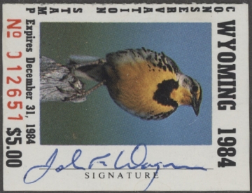 Scan of 1984 Wyoming Duck Stamp - First of State