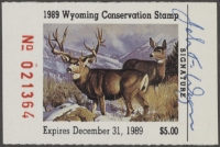Scan of 1989 Wyoming Duck Stamp Used VF