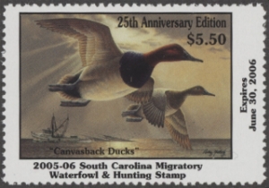 Scan of 2005 South Carolina Duck Stamp MNH VF