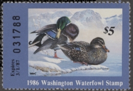 Scan of 1986 Washington Duck Stamp - First of State MNH VF