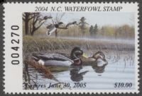 Scan of 2004 North Carolina Duck Stamp MNH VF