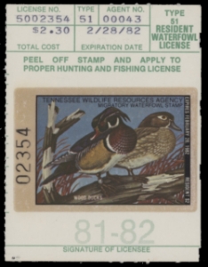 Scan of 1981 Tennessee Duck Stamp MNH VF