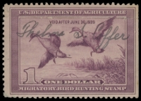 Scan of RW5 1938 Duck Stamp  Used F-VF