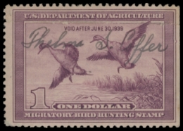 Scan of RW5 1938 Duck Stamp  Used F-VF