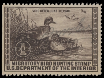 Scan of RW6 1939 Duck Stamp  Used F-VF