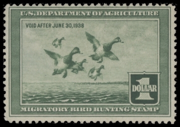 Scan of RW4 1937 Duck Stamp  Used F-VF