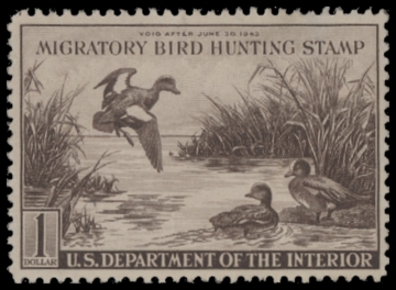 Scan of RW9 1942 Duck Stamp  Unsigned F-VF