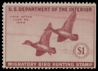 Scan of RW10 1943 Duck Stamp  Unsigned F-VF