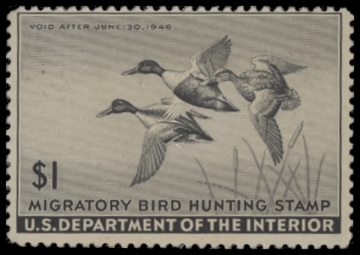 Scan of RW12 1945 Duck Stamp  Unsigned F-VF