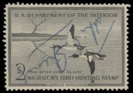 Scan of RW23 1956 Duck Stamp  Used F-VF