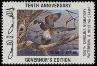 Scan of 1990 South Carolina Duck Stamp Governor's Edition MNH VF