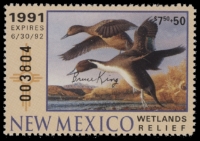 Scan of 1991 New Mexico Duck Stamp Governor's Edition MNH VF