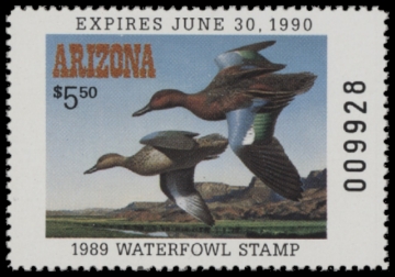 Scan of 1989 Arizona Duck Stamp MNH VF