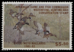 Scan of 1981 Arkansas Duck Stamp - First of State MNH VF