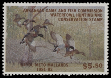 Scan of 1981 Arkansas Duck Stamp - First of State MNH VF