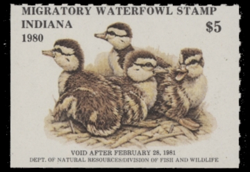 Scan of 1980 Indiana Duck Stamp MNH VF