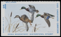 Scan of 1972 Iowa Duck Stamp - First of State MNH VF
