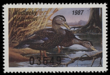 Scan of 1987 Kentucky Duck Stamp MNH VF