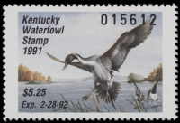 Scan of 1991 Kentucky Duck Stamp MNH VF