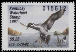 Scan of 1991 Kentucky Duck Stamp MNH VF