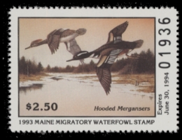 Scan of 1993 Maine Duck Stamp MNH VF