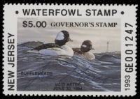 Scan of 1993 New Jersey NR Duck Stamp - Governor's Edition MNH VF