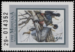 Scan of 1992 Montana Duck Stamp MNH VF