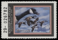 Scan of 1986 Montana Duck Stamp - First of State MNH VF