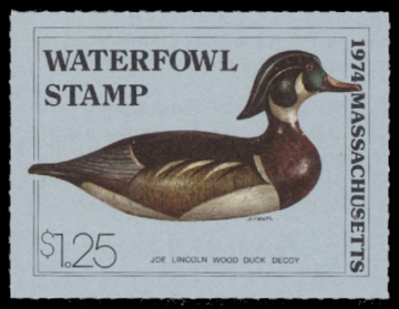 Scan of 1974 Massachusetts Duck Stamp - First of State MNH VF