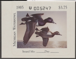 Scan of 1985 Michigan Duck Stamp MNH VF