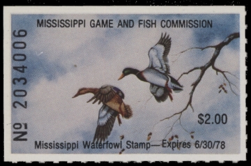 Scan of 1977 Mississippi Duck Stamp MNH VF