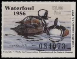 Scan of 1986 Missouri Duck Stamp MNH VF