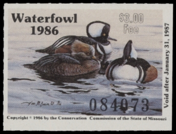 Scan of 1986 Missouri Duck Stamp MNH VF