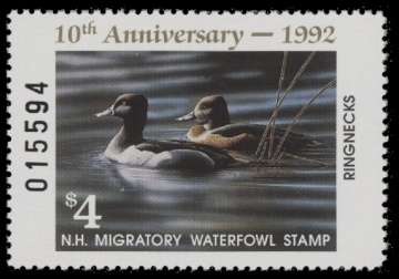 Scan of 1992 New Hampshire Duck Stamp MNH VF