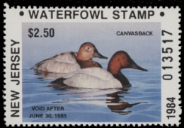 Scan of 1984 New Jersey Duck Stamp - First of State MNH VF