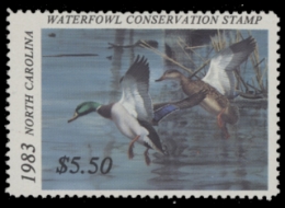 Scan of 1983 North Carolina Duck Stamp - First of State MNH VF