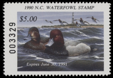 Scan of 1990 North Carolina Duck Stamp MNH VF