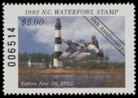 Scan of 1992 North Carolina Duck Stamp MNH VF