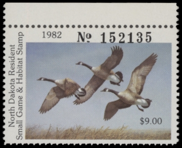 Scan of 1982 North Dakota Duck Stamp - First of State MNH VF