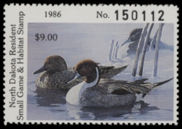 Scan of 1986 North Dakota Duck Stamp MNH VF