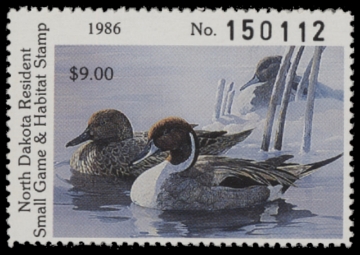 Scan of 1986 North Dakota Duck Stamp MNH VF