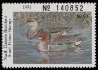Scan of 1991 North Dakota Duck Stamp MNH VF