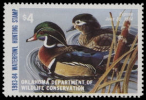 Scan of 1983 Oklahoma Duck Stamp MNH VF